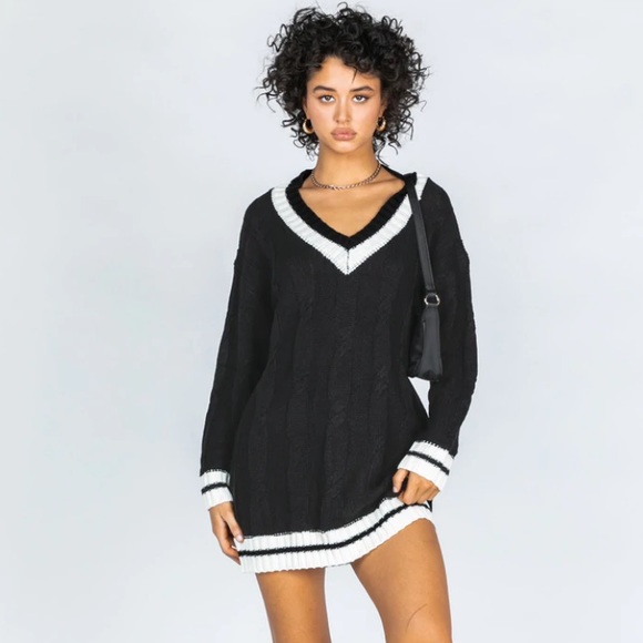 Princess Polly varsity girl mini dress black/white - Picture 4 of 4